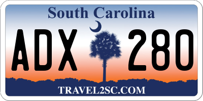 SC license plate ADX280