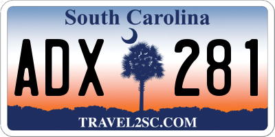 SC license plate ADX281