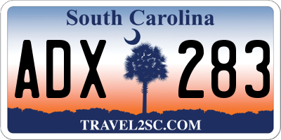 SC license plate ADX283