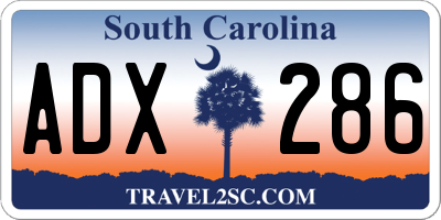 SC license plate ADX286