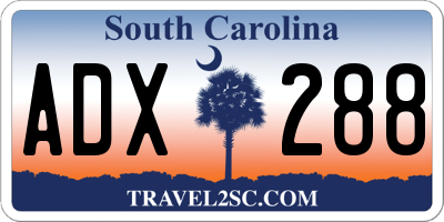 SC license plate ADX288