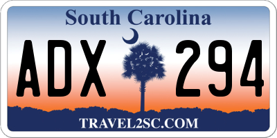 SC license plate ADX294