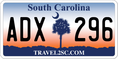 SC license plate ADX296