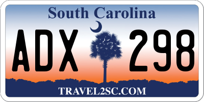 SC license plate ADX298