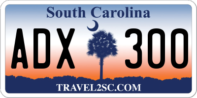 SC license plate ADX300