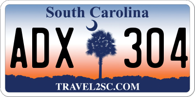 SC license plate ADX304