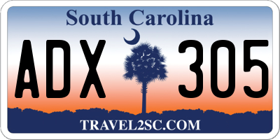 SC license plate ADX305