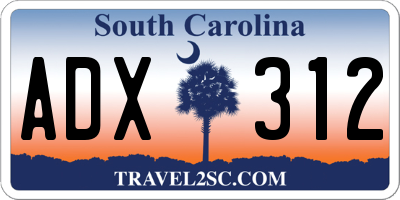 SC license plate ADX312