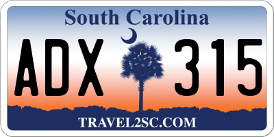 SC license plate ADX315