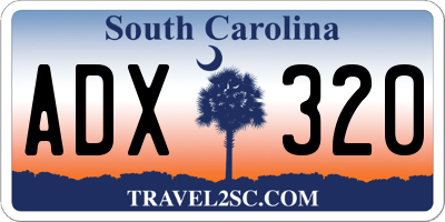 SC license plate ADX320