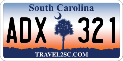 SC license plate ADX321