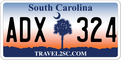 SC license plate ADX324