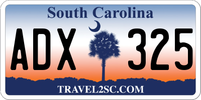 SC license plate ADX325