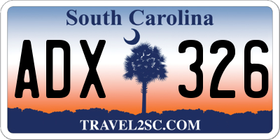 SC license plate ADX326