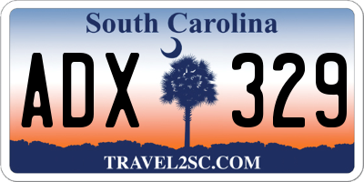 SC license plate ADX329