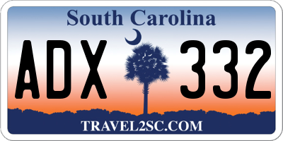 SC license plate ADX332