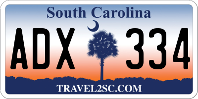 SC license plate ADX334