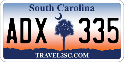 SC license plate ADX335