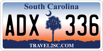 SC license plate ADX336