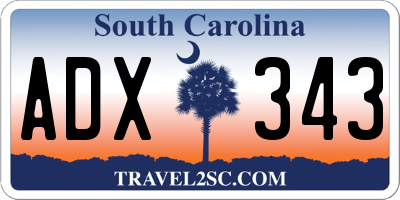 SC license plate ADX343