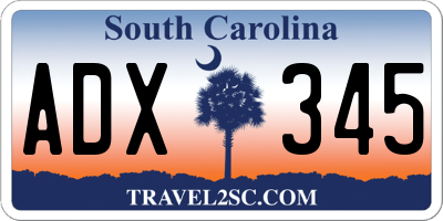 SC license plate ADX345