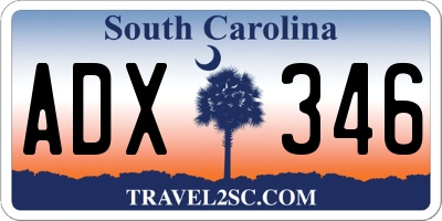 SC license plate ADX346