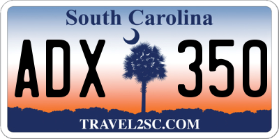 SC license plate ADX350
