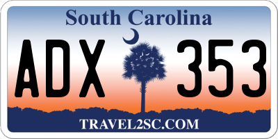 SC license plate ADX353