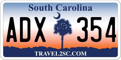 SC license plate ADX354