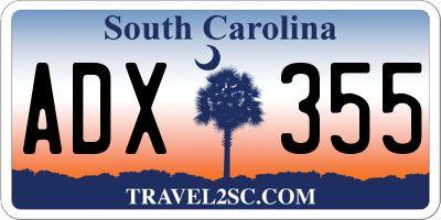 SC license plate ADX355