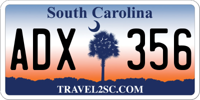 SC license plate ADX356