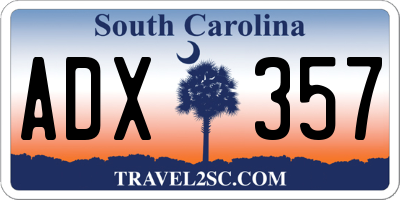 SC license plate ADX357