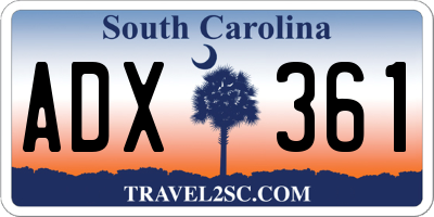 SC license plate ADX361