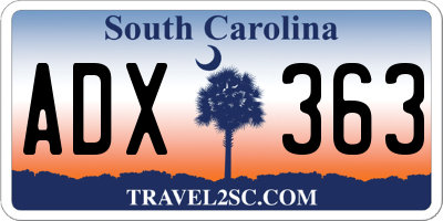 SC license plate ADX363