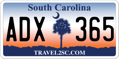 SC license plate ADX365