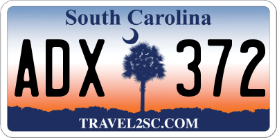 SC license plate ADX372