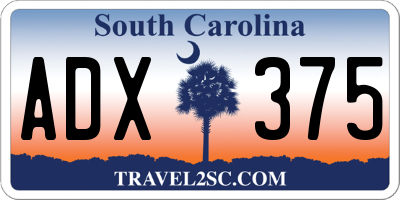 SC license plate ADX375