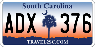 SC license plate ADX376