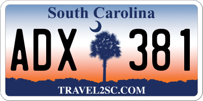 SC license plate ADX381