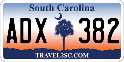 SC license plate ADX382