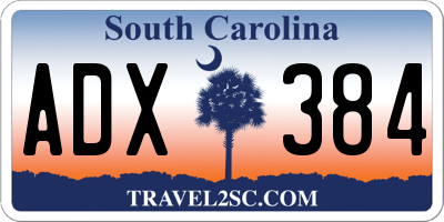 SC license plate ADX384