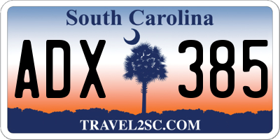 SC license plate ADX385