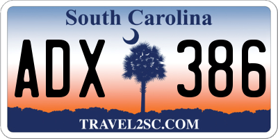SC license plate ADX386