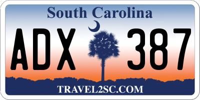 SC license plate ADX387