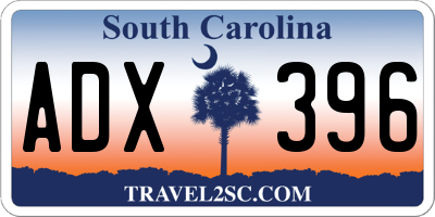 SC license plate ADX396