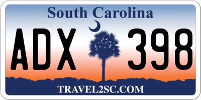 SC license plate ADX398