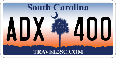 SC license plate ADX400