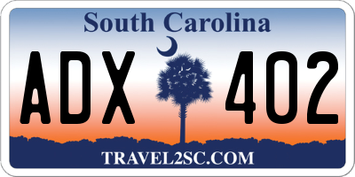 SC license plate ADX402