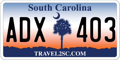 SC license plate ADX403