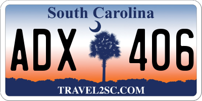 SC license plate ADX406